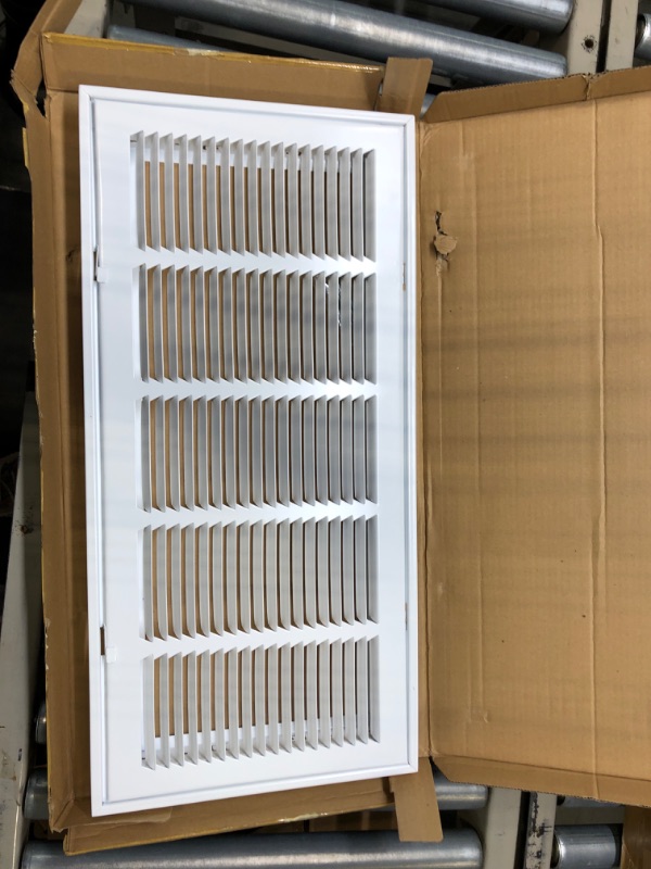 Photo 2 of 24" X 10 Steel Return Air Filter Grille for 1" Filter - Removable Face/Door - HVAC DUCT COVER - Flat Stamped Face - White [Outer Dimensions: 26.5 X 11.75]