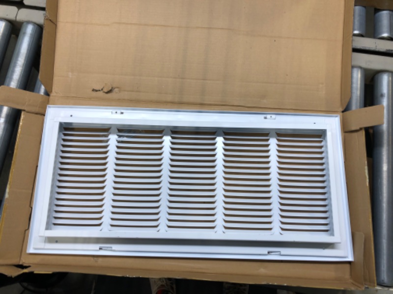 Photo 4 of 24" X 10 Steel Return Air Filter Grille for 1" Filter - Removable Face/Door - HVAC DUCT COVER - Flat Stamped Face - White [Outer Dimensions: 26.5 X 11.75]