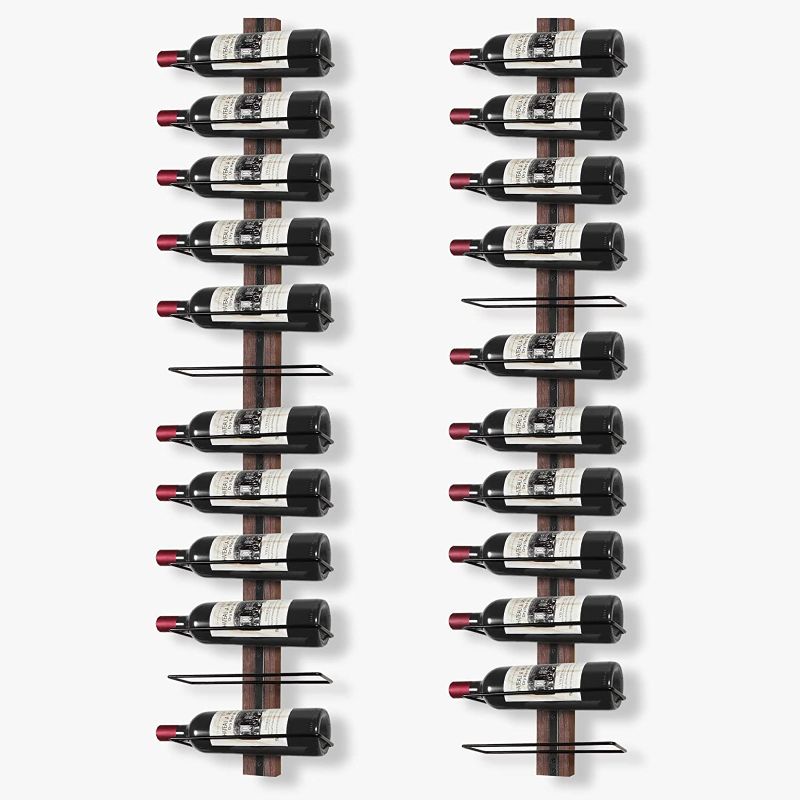 Photo 1 of B4Life Wine Rack Wall Mounted, Wall Wine Rack for 24 Wine Bottles Wood Wine Racks for Wall, Wine Holder Wall Mounted Wine Bottle Racks for Kitchen,Dining Room,Bar