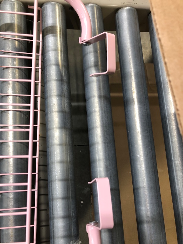 Photo 4 of  melos Pink Over The Door Pantry Organizer Rack, 6-Tier Heavy-Duty Metal Back Of Door Shelf Organizer, Over The Door Hanging Spice Rack With 6 Full Baskets-Storage, Closet, Bathroom, Kitchen, 15in