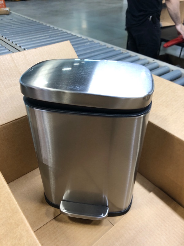 Photo 1 of 12 inch stainless steel trash bin, for bedrooms/bathrooms.