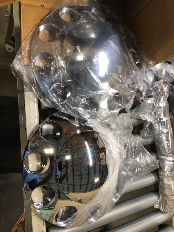 Photo 1 of JIUXI ABS Chrome Plastic Complete Axle Cover Kits with 33mm Thread-on Nut Covers for Semi Trucks in Sets (Standard)