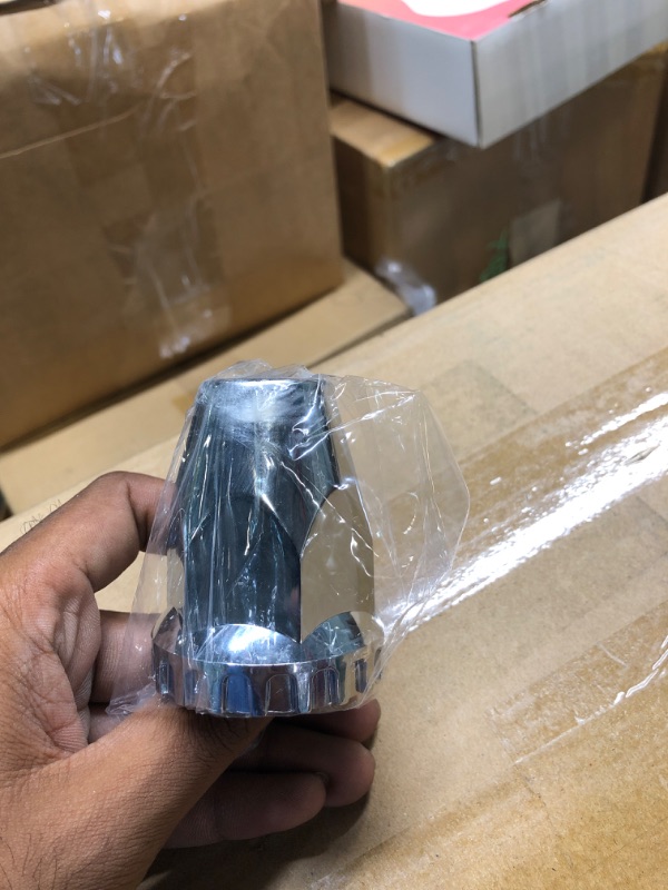 Photo 1 of JIUXI ABS Chrome Plastic Complete Axle Cover Kits with 33mm Thread-on Nut Covers for Semi Trucks in Sets (Standard)