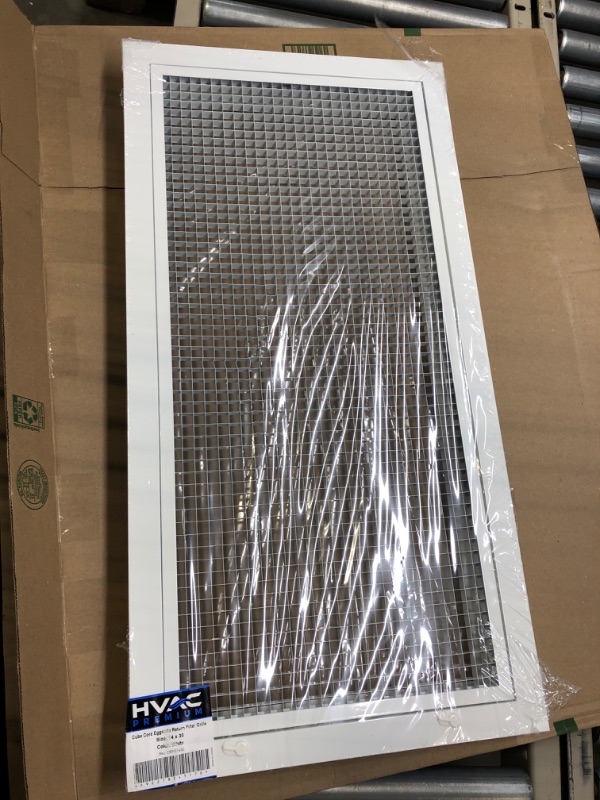Photo 3 of 14" x 30" Cube Core Eggcrate Return Air Filter Grille for 1" Filter - Aluminum - White [Outer Dimensions: 16.5" x 32.5] 14 x 30 Return *Filter* Grille