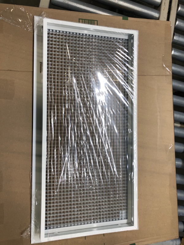 Photo 2 of 14" x 30" Cube Core Eggcrate Return Air Filter Grille for 1" Filter - Aluminum - White [Outer Dimensions: 16.5" x 32.5] 14 x 30 Return *Filter* Grille