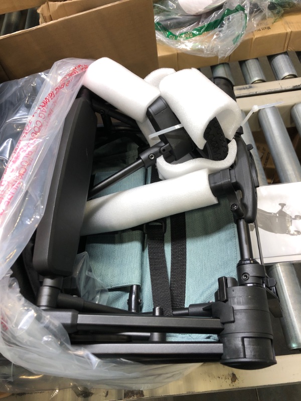 Photo 1 of Mompush Lithe, Lightweight Stroller, Compact One-Hand Fold Luggage-Style Travel Stroller for Airplane Friendly, Reclining Seat and XL Canopy, with Rain Cover & Travel Carry Bag & Cup Holder Sage