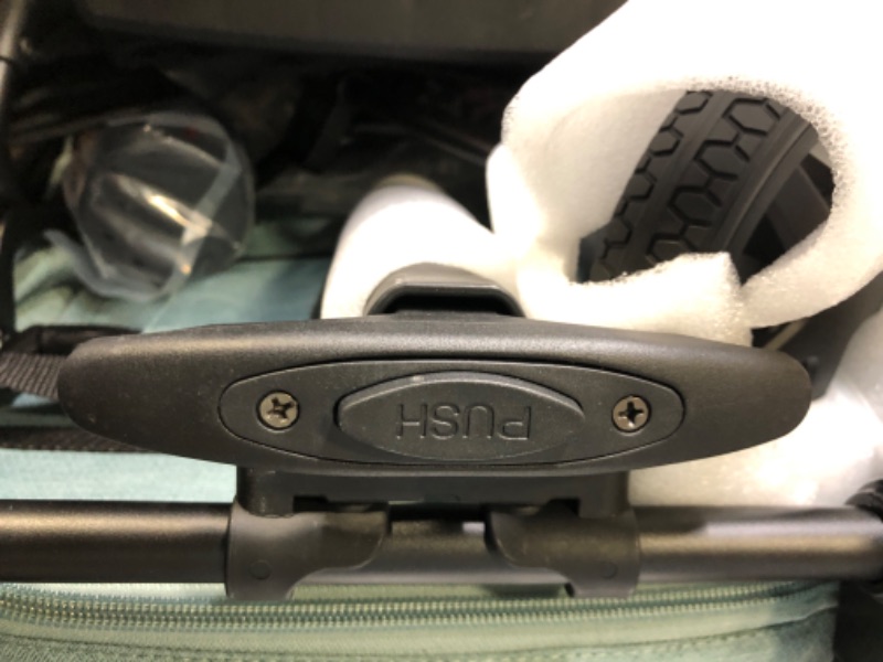 Photo 1 of Mompush Lithe, Lightweight Stroller, Compact One-Hand Fold Luggage-Style Travel Stroller for Airplane Friendly, Reclining Seat and XL Canopy, with Rain Cover & Travel Carry Bag & Cup Holder Sage