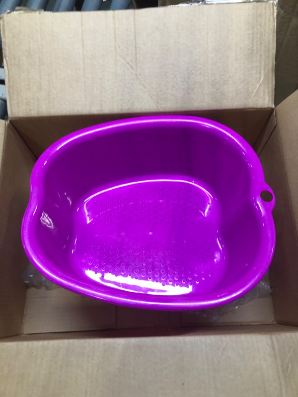 Photo 2 of AXLOFO® Foot Soaking Bath Basin, Large Plastic Foot Soaking Tub, Foot Massage Foot Bath Bucket, Great for Getting The Dead/Old Skin Off Your Feet (purplebasin)