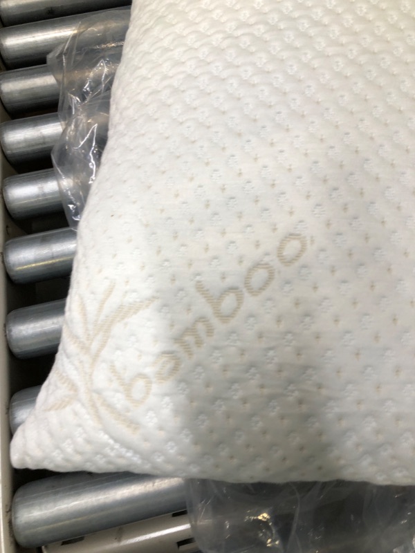 Photo 2 of Bamboo Pillows Queen Size Set of 2 - Memory Foam Pillows for Side Sleepers - Bed Pillows for Sleeping with Adjustable Shredded Filling and Washable Pillow Case