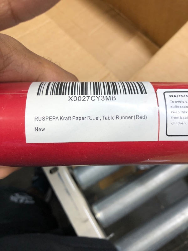 Photo 1 of RUSPEPA Kraft Paper Roll - 30 inches x 32.8 feet - Recyclable Paper Perfect for Wrapping, Craft, Packing, Floor Covering, Dunnage, Parcel, Table Runner (Red)