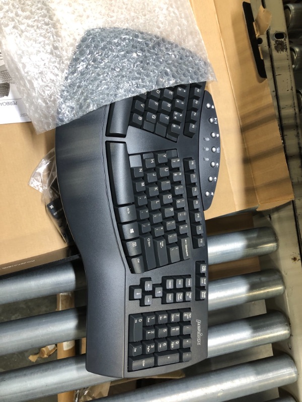 Photo 2 of Perixx Periboard-612 Wireless Ergonomic Split Keyboard with Dual Mode 2.4G and Bluetooth Feature, Compatible with Windows 10 and Mac OS X System, Black, US English Layout, (11354) Wireless Black Keyboard