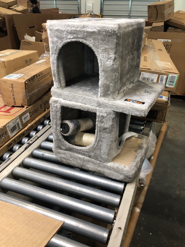 Photo 3 of 
Feandrea Cat Tree, 33.1-Inch Cat Tower, L, Cat Condo for Large Cats up to 16 lb, Large Cat Perch, 2 Cat Caves, Scratching Post, Light Gray UPCT61W