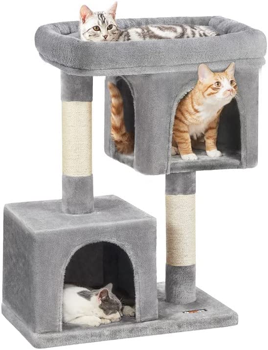 Photo 1 of 
Feandrea Cat Tree, 33.1-Inch Cat Tower, L, Cat Condo for Large Cats up to 16 lb, Large Cat Perch, 2 Cat Caves, Scratching Post, Light Gray UPCT61W