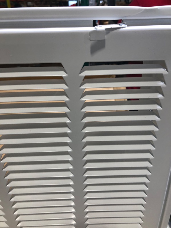 Photo 3 of 40" X 20 Steel Return Air Filter Grille for 1" Filter - Fixed Hinged - Ceiling Recommended - HVAC Duct Cover - Flat Stamped Face - White [Outer Dimensions: 42.5 X 21.75] 40 X 20