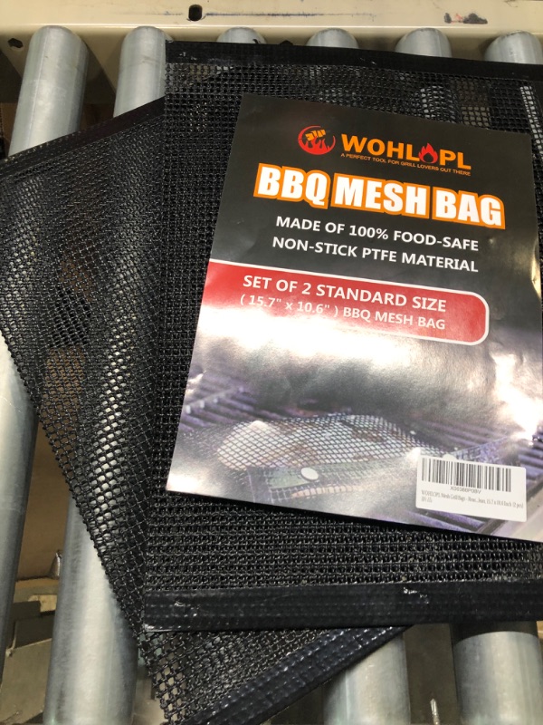 Photo 3 of 
WOHLOPL Mesh Grill Bags - Reusable Non-Stick BBQ Mesh Grill Bags,Large Barbeque Bags for Grilling, Easy to Clean, 15.7 x 10.6 Inch (2pc