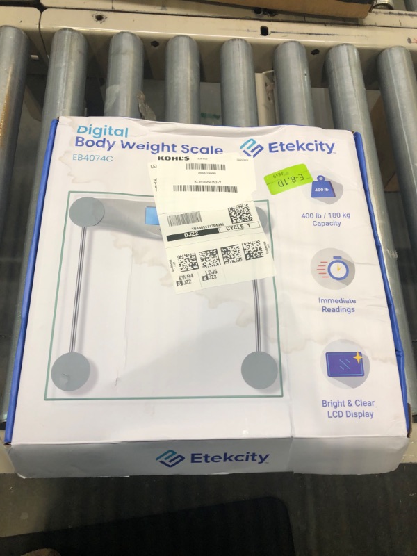 Photo 2 of Etekcity Digital Body Weight Bathroom Scale, Large Blue LCD Backlight Display, High Precision Measurements,6mm Tempered Glass, 400 Pounds Non Smart Silver