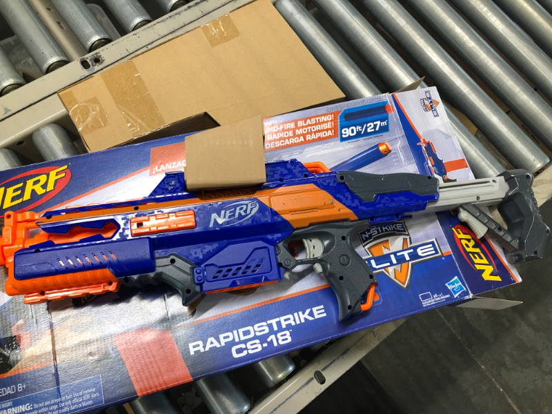 Photo 3 of NERF N-Strike Elite RapidStrike CS-18 blaster

(SCUFFS/SCRATCHES VISIBLE AROUND TOY AS PICTURED. DOES NOT COME WITH MAGAZINE OR AMMO. GUN IS USED!!!!!!)