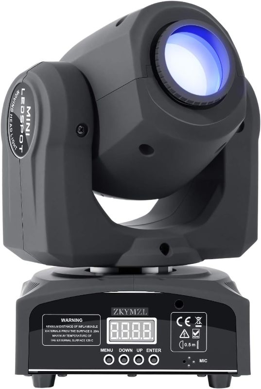 Photo 1 of ZKYMZL LED Moving Head Light Spot 8 Color Gobos Light 25W DMX with Show KTV Disco DJ Party for Stage Lighting
(USED, DOES NOT COME WITH A MANUAL OR ANYTHING. ITEM HAS BEEN TESTED & IS CONFIRMED TO BE WORKING). 