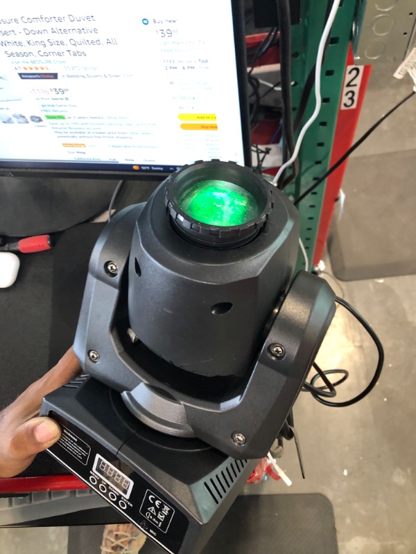 Photo 3 of ZKYMZL LED Moving Head Light Spot 8 Color Gobos Light 25W DMX with Show KTV Disco DJ Party for Stage Lighting
(USED, DOES NOT COME WITH A MANUAL OR ANYTHING. ITEM HAS BEEN TESTED & IS CONFIRMED TO BE WORKING). 