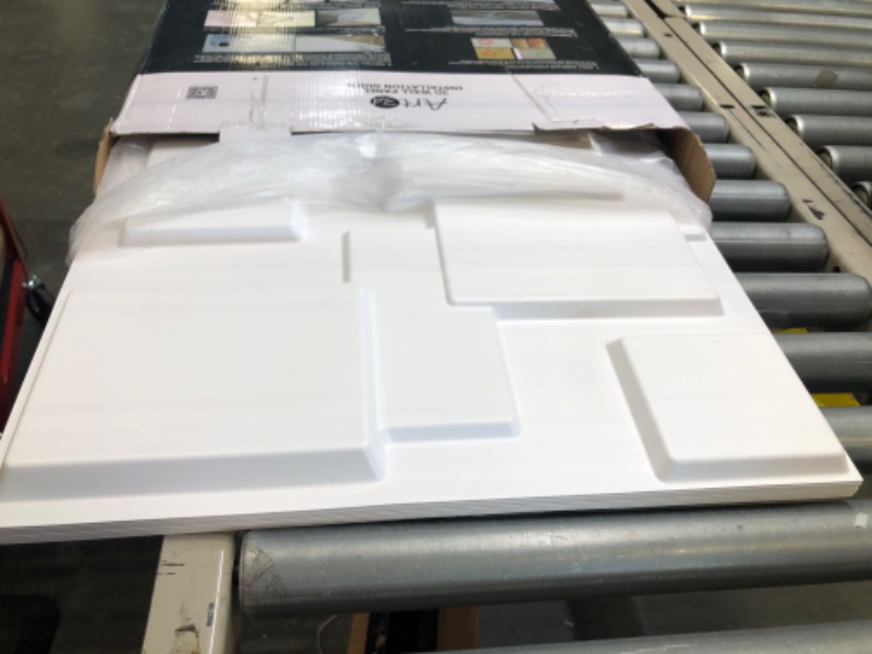 Photo 1 of Art3d Decorative Tiles 3D Wall Panels for Modern Wall Decor, White, 12 Panels 32 Sq Ft Matt White
