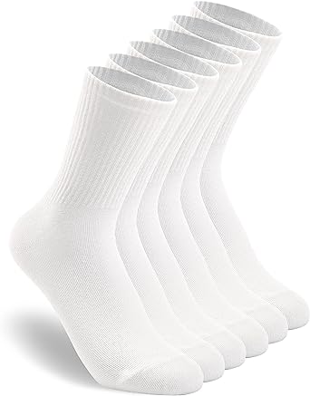 Photo 1 of 2-Pack Womens Crew Lightweight Thin Casual Calf Socks Size (WHITE)