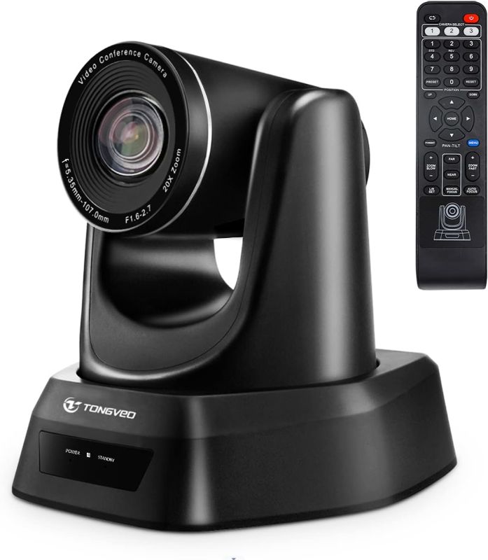 Photo 1 of 
TONGVEO 20X Optical Zoom PTZ Camera Video Conference Room USB 1080P Camera System for Business Meeting Church Worship Services Online Learn, Works with Zoom, Skype OBS Easy to Set Up 
--MISSING CONTROLLER--