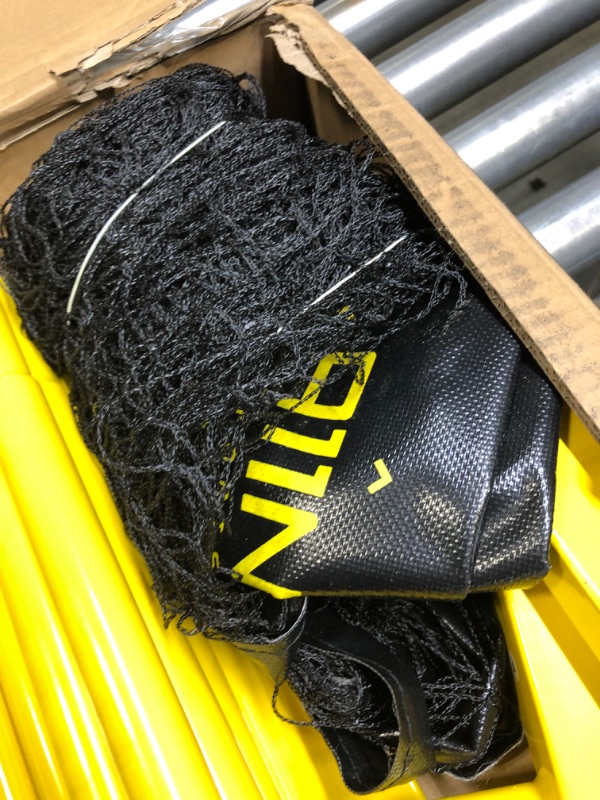 Photo 3 of A11N Portable Pickleball Net System, Designed for All Weather Conditions with Steady Metal Frame and Strong PE Net, Regulation Size Net with Carrying Bag Yellow&Black