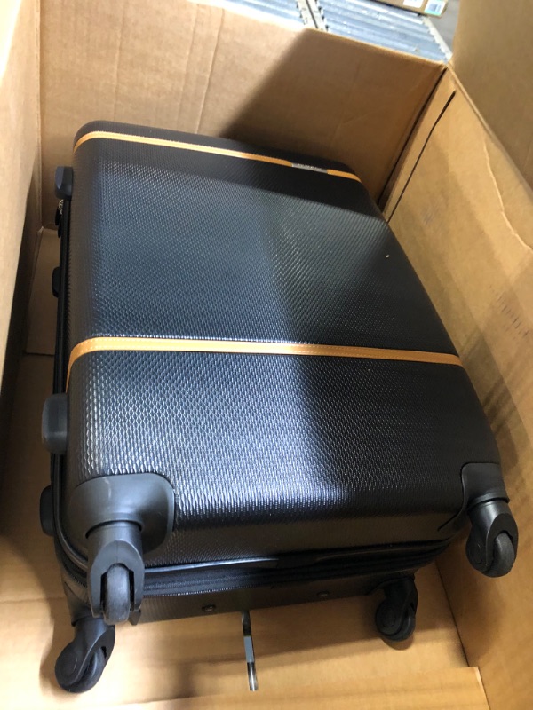 Photo 1 of Amazon Basics Vienna Spinner Suitcase Luggage - Expandable with Wheels - 26.7 Inch, Black
