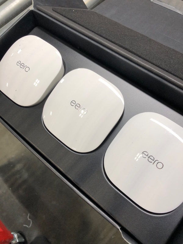 Photo 2 of Amazon eero 6+ mesh Wi-Fi system | Fast and reliable gigabit speeds | supports blazing fast gaming | Coverage up to 4,500 sq. ft. | 3-pack, 2022 release
