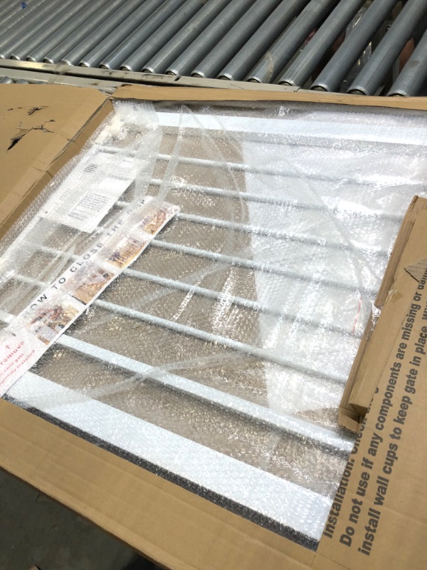 Photo 1 of BalanceFrom Easy Walk-Thru Safety Gate for Doorways and Stairways with Auto-Close/Hold-Open Features, Multiple Sizes 30-inch Tall, With Caps Fits 29.1 - 33.8" Wide