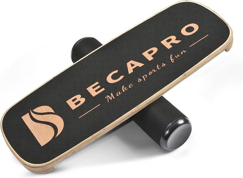 Photo 1 of BECAPRO Balance Board Trainer, Wooden Balance Board with Adjustable Stoppers -3 Different Distance Options-Balance Exercise Equipment for Fitness Work
