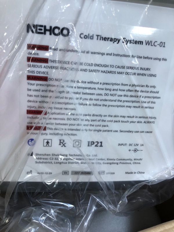 Photo 7 of NEHOO Cold Therapy System, Low Noise Ice Therapy Machine, Post-Surgery Continuous Cryotherapy Cold Pack, Universal Pad for Knee, Ankle, Cervical, Back, Leg and Hip WLC-01