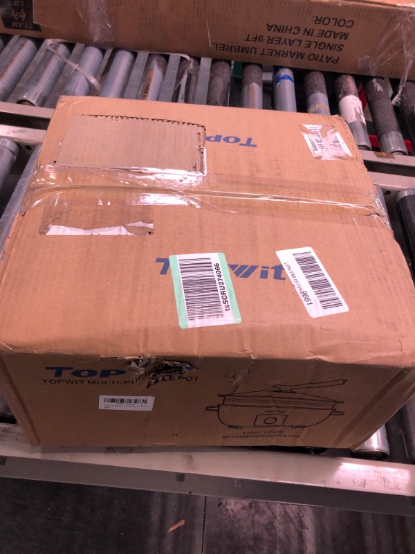 Photo 1 of Topwit Electric Hot Pot 5L with Adjustable Power Control, Removable Nonstick Electric Frying Pan, 12” Deep Dish Multifunction Electric Skillet with Tempered Glass Lid for Shabu Shabu, Noodles, Sauté Electric Pot Blue/5L