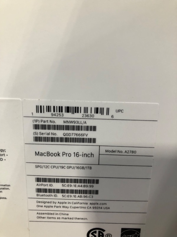 Photo 6 of Apple 2023 MacBook Pro Laptop M2 Pro chip with 12?core CPU and 19?core GPU: 16.2-inch Liquid Retina XDR Display, 16GB Unified Memory, 1TB SSD Storage. Works with iPhone/iPad; Space Gray Apple M2 Pro Chip Space Gray 1TB