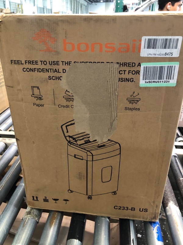 Photo 2 of Bonsaii C233-B 110-Sheet Autofeed Shredder and 24-Pack Lubricant Sheets