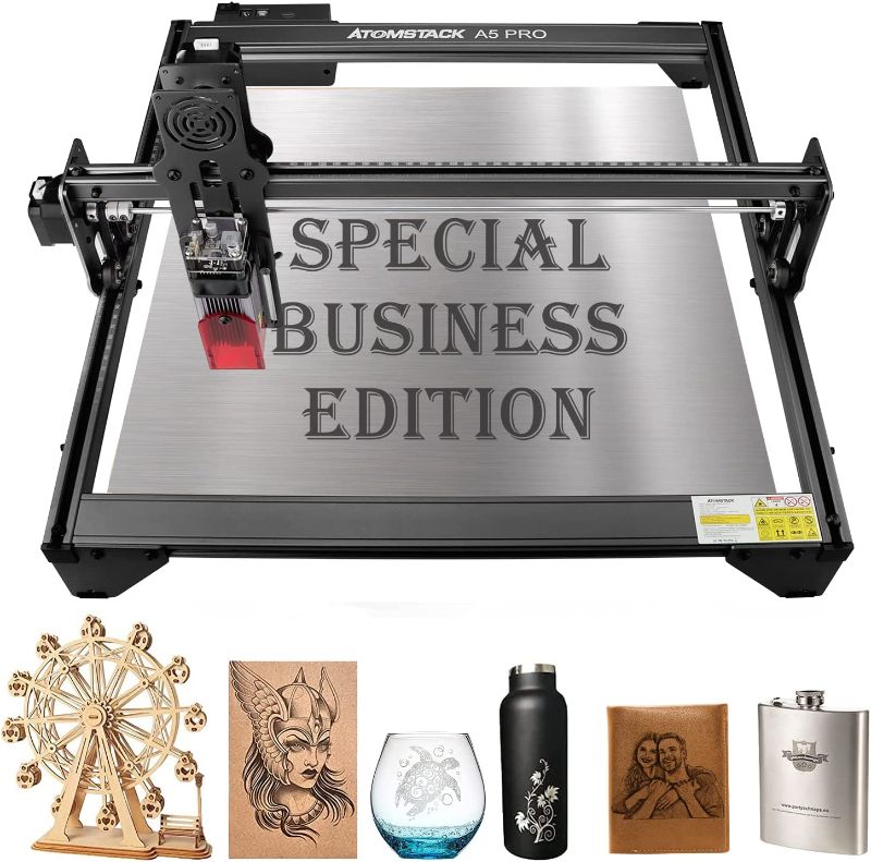 Photo 1 of ATOMSTACK A5 Pro Commercial Laser Engraver, 5.5W Output Power Laser Cutter, 40W Laser Engraving and Cutting Machine for Metal, Wood, Leather, Glass