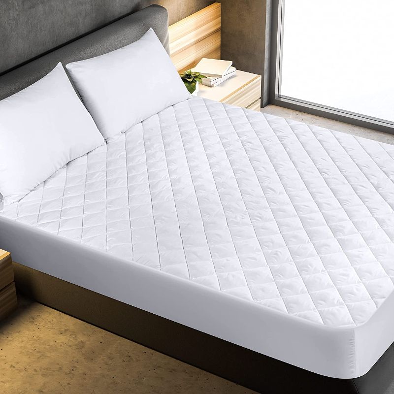 Photo 1 of Utopia Bedding Quilted Fitted Mattress Pad (Queen) - Elastic Fitted Mattress Protector - Mattress Cover Stretches up to 16 Inches Deep - Machine Washable Mattress Topper