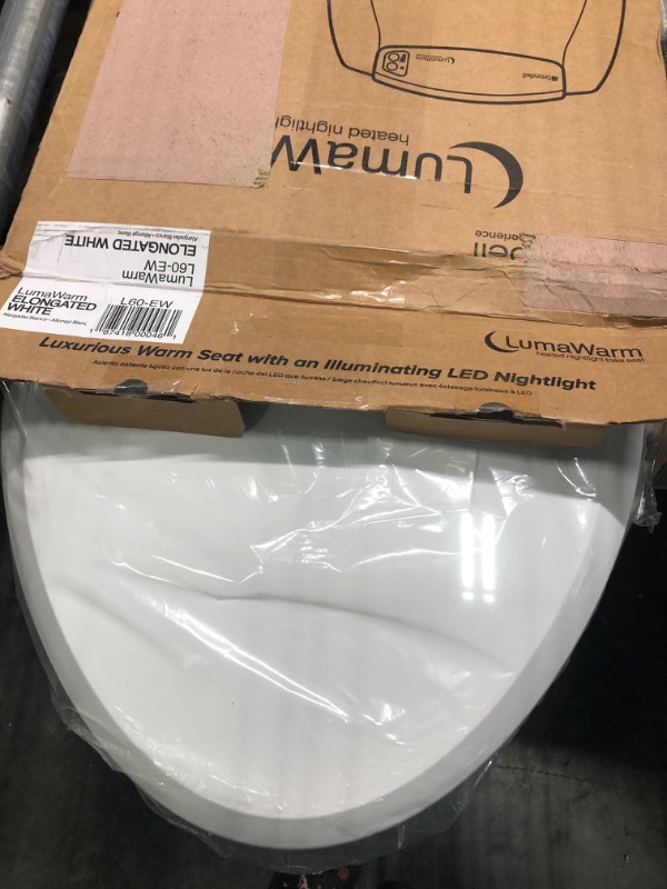 Photo 3 of Brondell LumaWarm Heated Nightlight Toilet Seat - Fits Elongated Toilets, White Elongated White