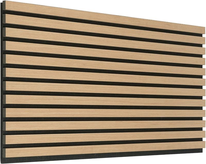 Photo 1 of Acoustic Wood Veneer Slat Panels for Interior Wall and Ceilings Décor | 3D Seamless Spliced Wood Wall Panels | Sound Absorbing Decorative Panels 