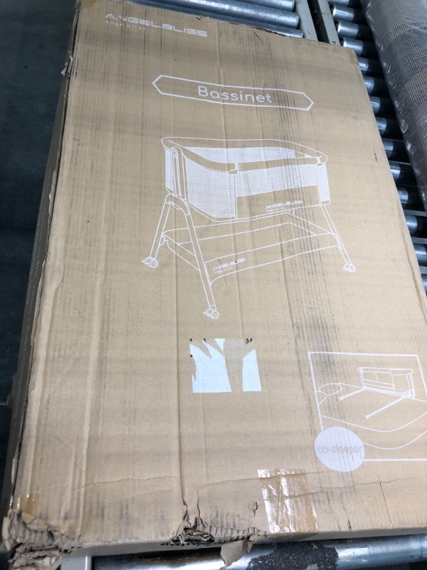 Photo 1 of ANGELBLISS Baby Bassinet Bedside Sleeper, Easy Folding Portable Bassinet for Baby with Wheels, Adjustable Height, Included Mattress