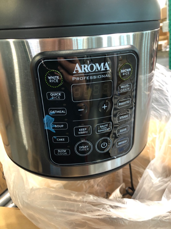 Photo 1 of Aroma Housewares ARC-5200SB 2O2O Model Rice & Grain Cooker, Sauté, Slow Cook, Steam, Stew, Oatmeal, Risotto, Soup, 20 Cup 10 Cup uncooked, Stainless Steel 20 cup cooked / 10 cup uncooked