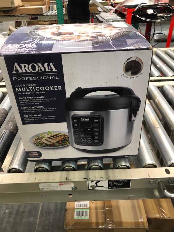 Photo 1 of Aroma Housewares ARC-5200SB 2O2O Model Rice & Grain Cooker, Sauté, Slow Cook, Steam, Stew, Oatmeal, Risotto, Soup, 20 Cup 10 Cup uncooked, Stainless Steel 20 cup cooked / 10 cup uncooked