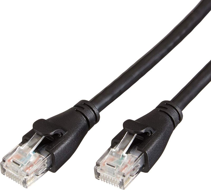 Photo 1 of Amazon Basics RJ45 Cat 6 Ethernet Patch Cable, 1Gpbs High-Speed Cable, 250MHz, 50 Foot, Black