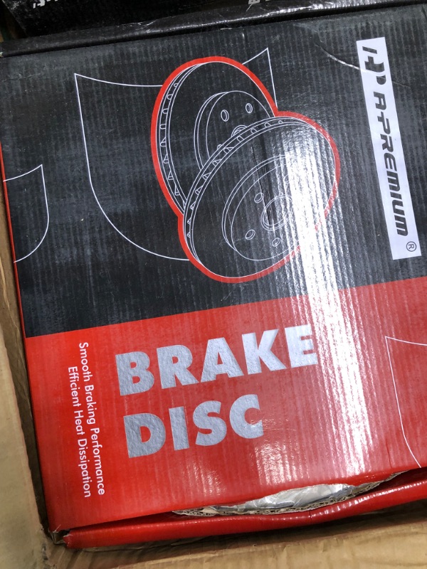 Photo 3 of A-Premium 12.01 inch (305mm) Rear Solid Disc Brake Rotors + Ceramic Pads Kit Compatible with Select Chrysler, Dodge and Volkswagen Models - Town & Country, Grand Caravan, Journey, Routan