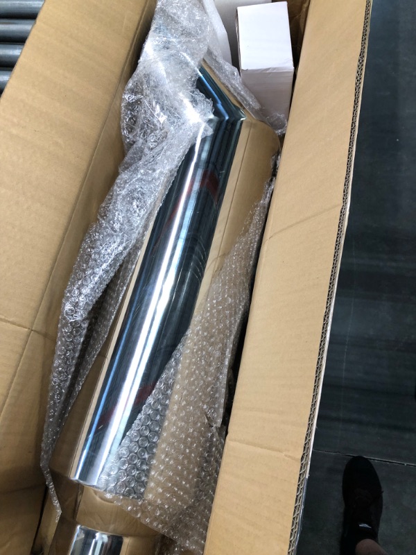 Photo 2 of LucaSng 5" Inlet 8" Outlet 36" Long Polished Stainless Steel Miter Angle Cut Diesel Smoker Exhaust Stack Tip(Smokers 5" ID Inlet 36" Long with Clamp) 5‘’Inlet 8‘’Outlet-Silver1020738046
