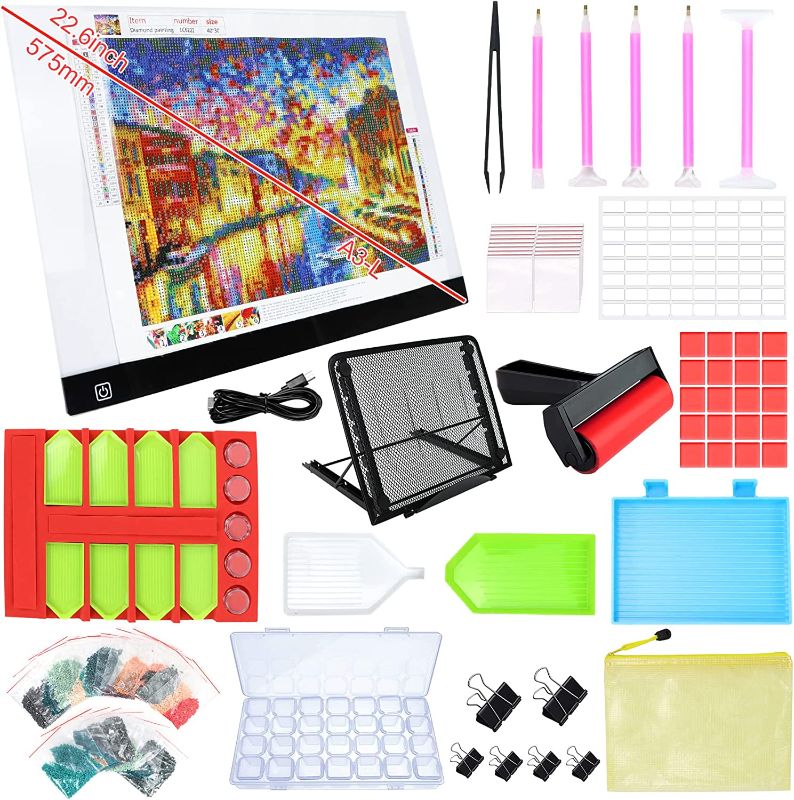 Photo 1 of 
A3 Light Pad - Diamond Painting Kits and Accessories, 117pcs LED Tracing Light Board with A4 Painting and Diamonds with 5D Diamond Painting Tools for Adults