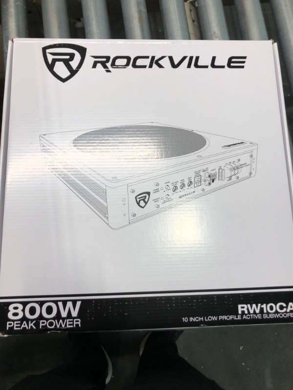 Photo 2 of Rockville RW10CA 10" 800 Watt Slim Low Profile Active Powered Car Subwoofer Sub Bundle with PAC SNI-35 Variable LOC Line Out Converter 10 inch Car Subwoofer + Line Out Converter