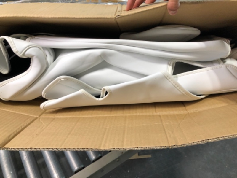 Photo 3 of Maysoo Tesla Seat Covers Model Y White Car Seat Covers(White-Organosilicon,Model Y(Full Set)) White Organosilicon model Y(full set)