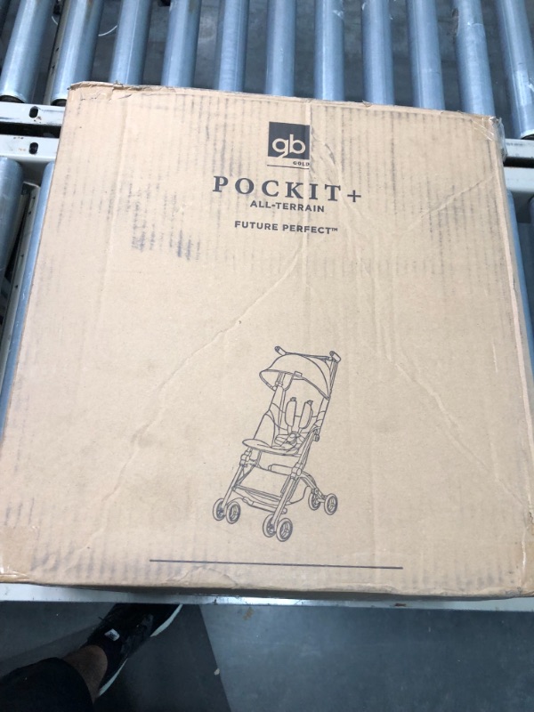 Photo 1 of gb Pockit+ All-Terrain, Ultra Compact Lightweight Travel Stroller with Canopy and Reclining Seat in Velvet Black Velvet Black Pockit+ All Terrain