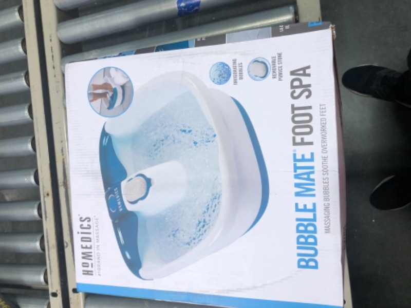 Photo 3 of HoMedics Bubble Mate Foot Spa, Toe Touch Controlled Foot Bath with Invigorating Bubbles and Splash Proof, Raised Massage nodes and Removable Pumice Stone